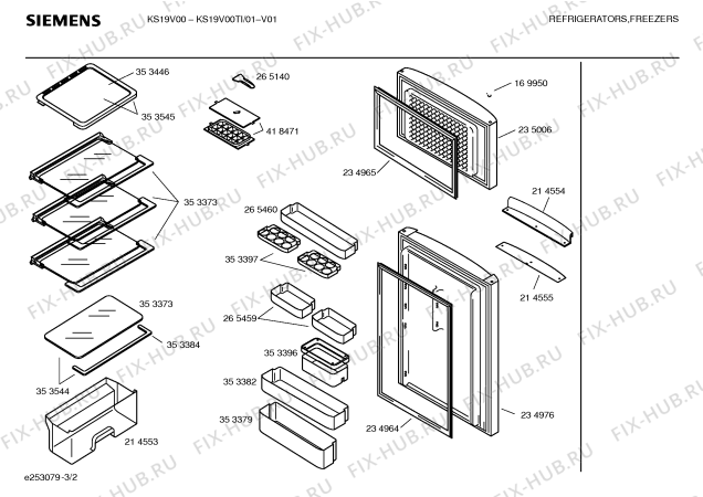 Схема №2 KS19V00TI с изображением Инструкция по эксплуатации для холодильной камеры Siemens 00522644