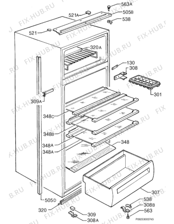 Взрыв-схема холодильника Aeg SD81640I - Схема узла Housing 001