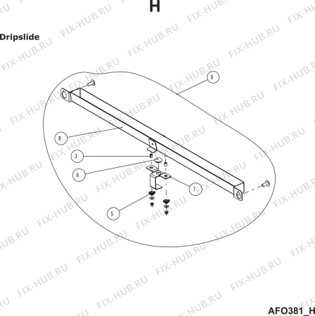 Схема №9 AFO 381 с изображением Крышка для составляющей Whirlpool 482000022117