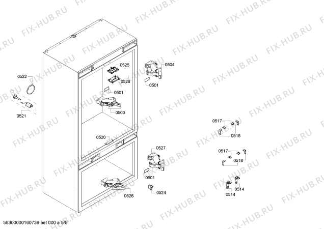 Схема №1 CI36BP01 с изображением Крышка для холодильника Siemens 00687252