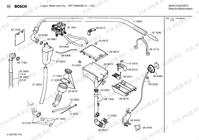 Схема №2 WFT2806GB Logixx Wash and Dry с изображением Вставка для ручки для стиральной машины Bosch 00488110