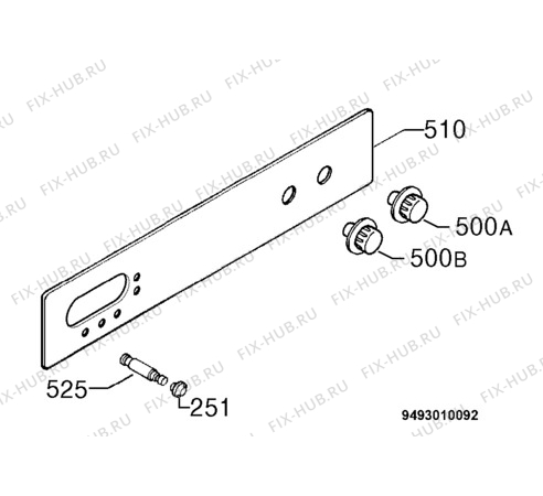 Взрыв-схема плиты (духовки) Zanussi ZBN766N - Схема узла Command panel 037