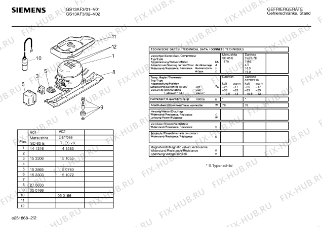 Взрыв-схема холодильника Siemens GS13AF3 - Схема узла 02