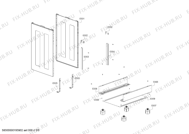 Взрыв-схема плиты (духовки) Bosch HSG14I20SC HSG14I20SC Cocina a gas Bosch Inox - Схема узла 03