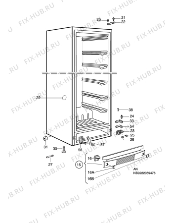 Взрыв-схема холодильника Husqvarna Electrolux QT3159W - Схема узла C10 Cabinet