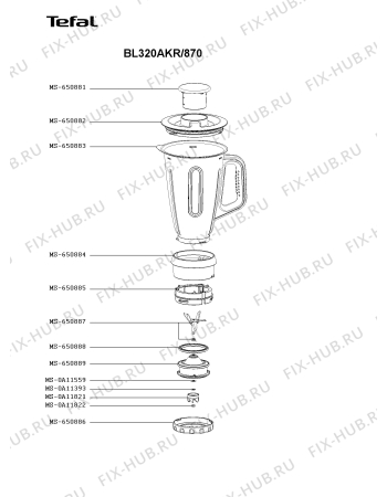 Схема №1 BL320AKR/870 с изображением Чаша для блендера (миксера) Tefal MS-650883