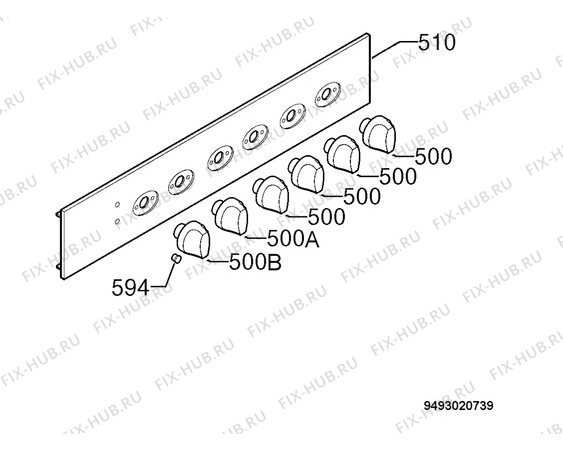 Взрыв-схема плиты (духовки) Electrolux EON3701W - Схема узла Command panel 037