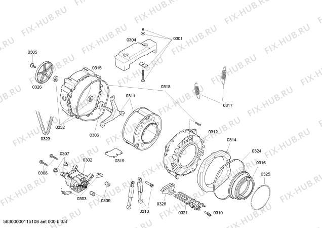 Взрыв-схема стиральной машины Bosch WLX16160PL Silence Perfect - Схема узла 03