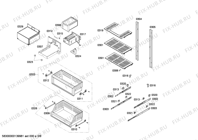 Взрыв-схема холодильника Gaggenau RF463200AU - Схема узла 03