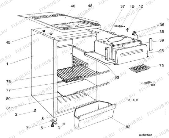 Взрыв-схема холодильника Frigidaire RT157S - Схема узла Housing 001