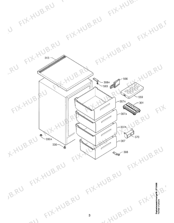 Взрыв-схема холодильника Aeg ARC1243-4GS - Схема узла Housing 001