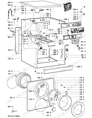 Схема №1 AWM 6103 с изображением Обшивка для стиралки Whirlpool 481245210376