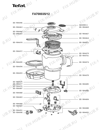Схема №1 FA400032/12 с изображением Шарнир для тостера (фритюрницы) Tefal SS-984467
