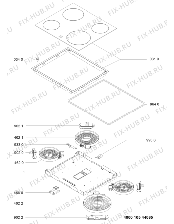 Схема №1 EKS 4460/01 IN BK с изображением Тэн для плиты (духовки) Whirlpool 480121101527