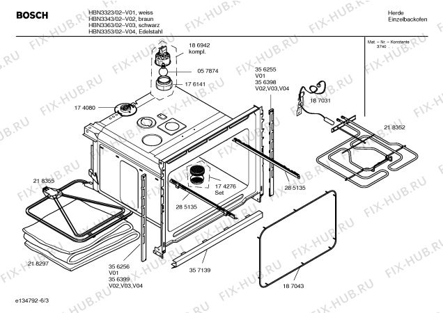 Схема №2 HBN3323 с изображением Инструкция по эксплуатации для духового шкафа Bosch 00584183