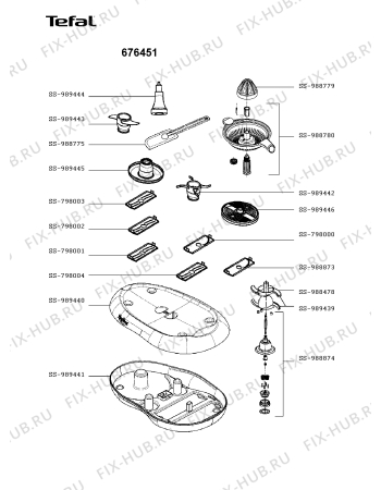 Взрыв-схема кухонного комбайна Tefal 676451 - Схема узла IP001549.8P2