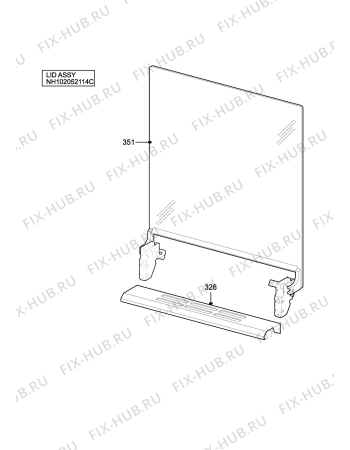 Взрыв-схема плиты (духовки) Electrolux EKG5046KN - Схема узла H10 Lid