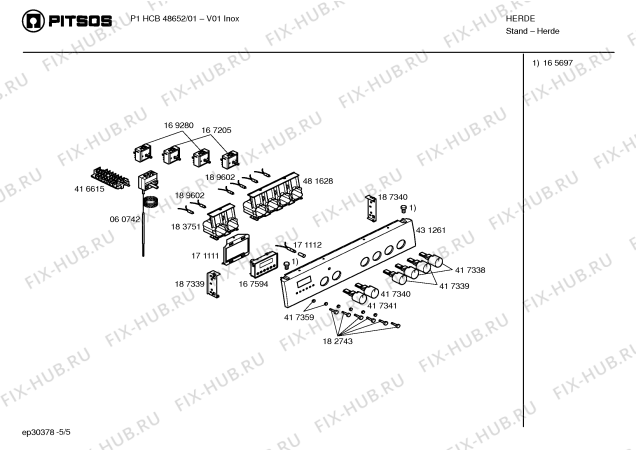 Схема №2 P1HCB48552 с изображением Ручка выбора температуры для плиты (духовки) Bosch 00417340