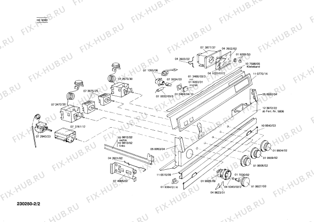 Взрыв-схема плиты (духовки) Siemens HE6080 - Схема узла 02