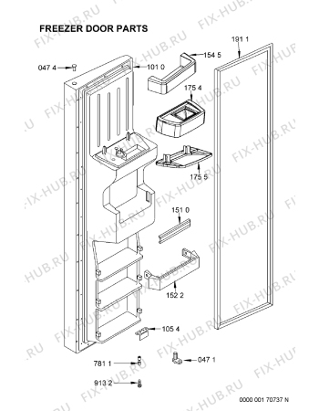 Схема №1 SAL2027GBS с изображением Дверь для холодильной камеры Whirlpool 481241610635