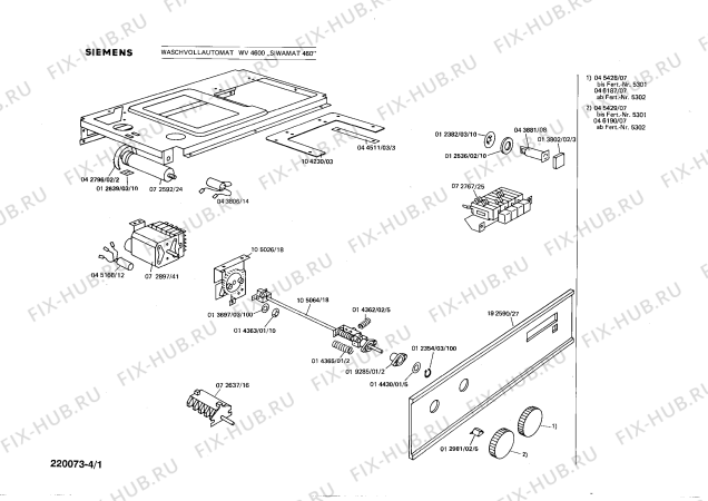 Схема №2 WV4500 SIWAMAT 450 с изображением Ручка переключателя для стиральной машины Siemens 00045429