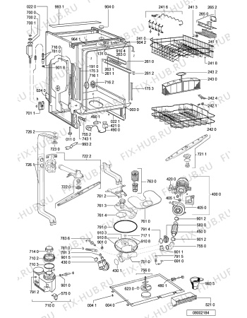Схема №1 GVW 925 RVS/P02 с изображением Ручка для электропосудомоечной машины Whirlpool 481246058381