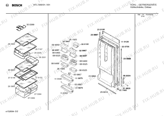 Взрыв-схема холодильника Bosch KFL7200 KF124 - Схема узла 02