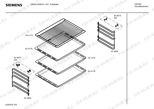 Взрыв-схема плиты (духовки) Siemens HB33L550S - Схема узла 06