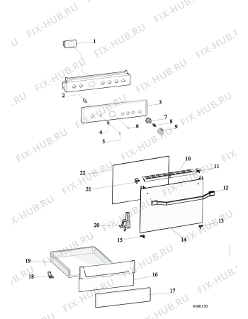 Взрыв-схема плиты (духовки) Hotpoint-Ariston HT6GG3FCOWIT (F087858) - Схема узла