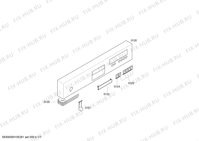 Схема №1 SGZKBR2 с изображением Передняя панель для посудомойки Bosch 00665626
