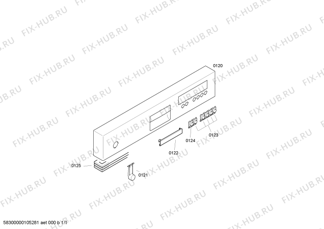 Схема №1 SZ7KTF1 с изображением Передняя панель для посудомойки Bosch 00443125