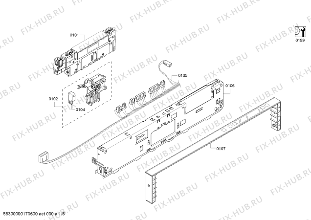 Схема №1 SHX98M09UC с изображением Внешняя дверь для посудомойки Bosch 00710957