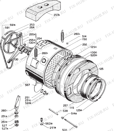 Взрыв-схема стиральной машины Rex RX440FG - Схема узла Functional parts 267