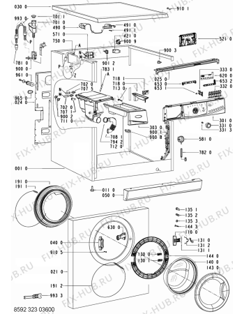 Схема №1 AWO 6126 с изображением Микромодуль для стиралки Whirlpool 480111101509