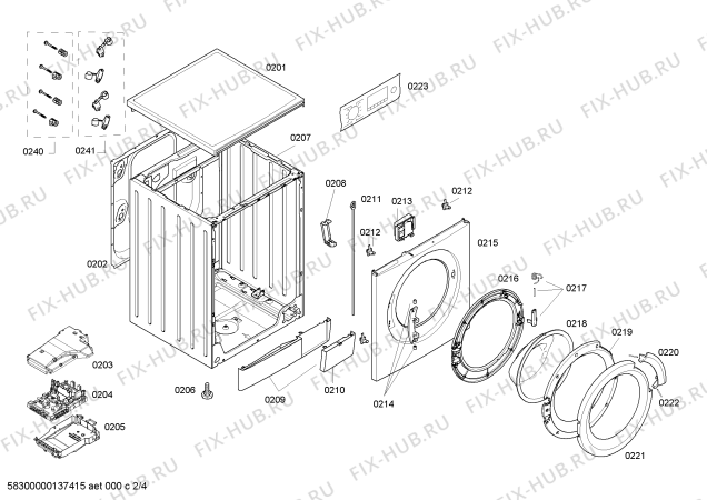 Схема №1 WM12S468TI с изображением Панель управления для стиралки Siemens 00672164