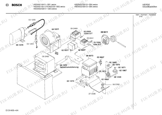 Взрыв-схема плиты (духовки) Bosch 0750462029 - Схема узла 04