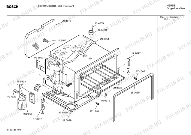 Взрыв-схема плиты (духовки) Bosch HBN9150GB - Схема узла 06