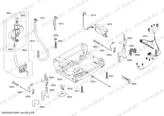 Взрыв-схема посудомоечной машины Siemens SN58N567DE Extraklasse made in germany - Схема узла 05