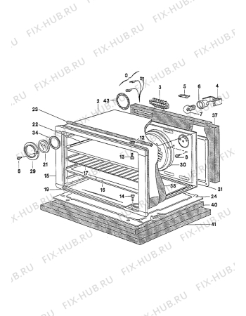 Взрыв-схема плиты (духовки) Electrolux EK6488/1 - Схема узла Oven equipment