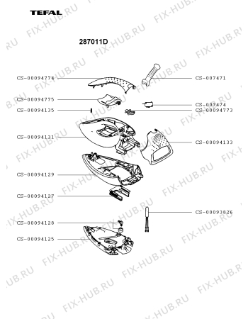 Схема №1 287012D с изображением Криостат для электроутюга Tefal CS-00094779