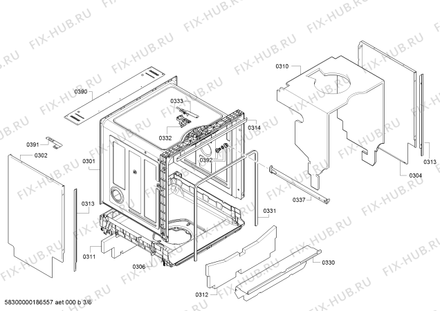 Схема №2 SN45D210SK IQ300 с изображением Переключатель для посудомоечной машины Siemens 00634091