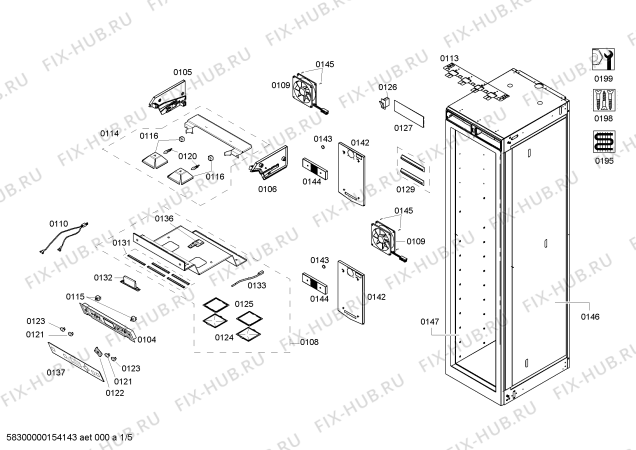 Схема №1 RW464260 с изображением Силовой модуль для холодильной камеры Siemens 00704116