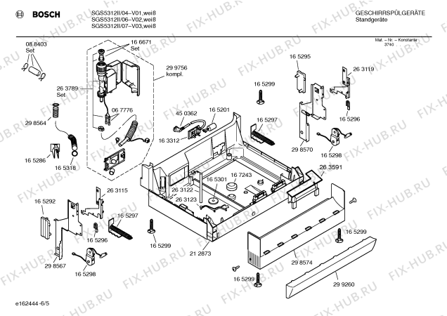 Взрыв-схема посудомоечной машины Bosch SGS5312II - Схема узла 05