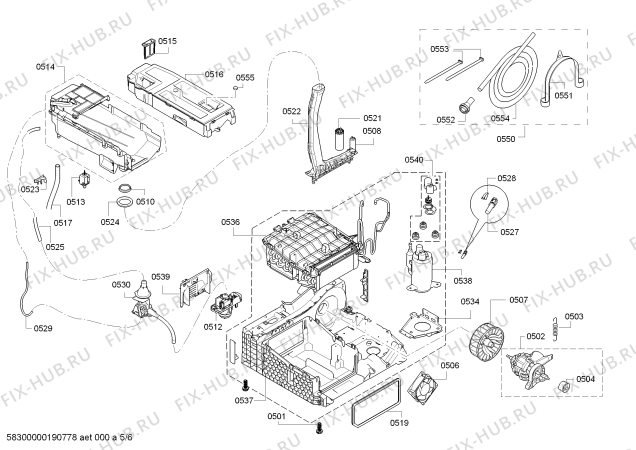 Взрыв-схема сушильной машины Bosch WTW84569SN - Схема узла 05