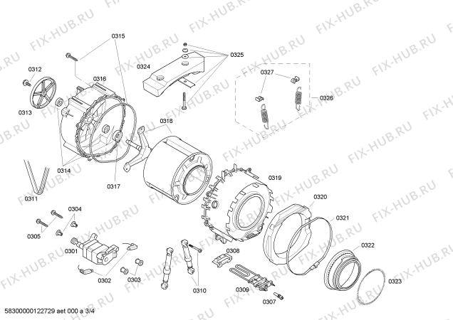 Схема №2 WM16E4S0 с изображением Панель управления для стиралки Siemens 00667212