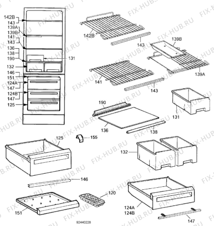 Взрыв-схема холодильника Arthurmartinelux AR3416B - Схема узла Accessories Refrigerator