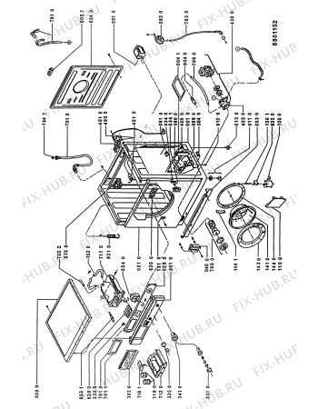 Схема №1 AWM 814 с изображением Обшивка для стиралки Whirlpool 481945319385
