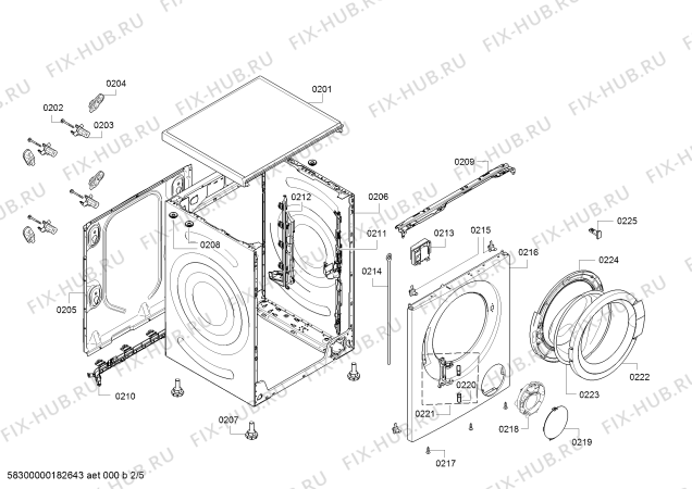 Взрыв-схема стиральной машины Bosch WAT28480ME Serie 6 VarioPerfect - Схема узла 02