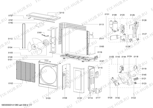 Схема №1 B1ZDA24600 с изображением Плата для кондиционера Bosch 00648654