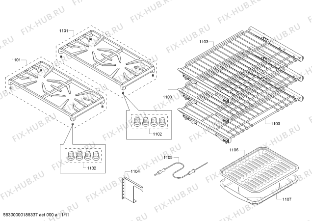 Схема №6 PRD364NLGC с изображением Кабель для плиты (духовки) Bosch 12006460